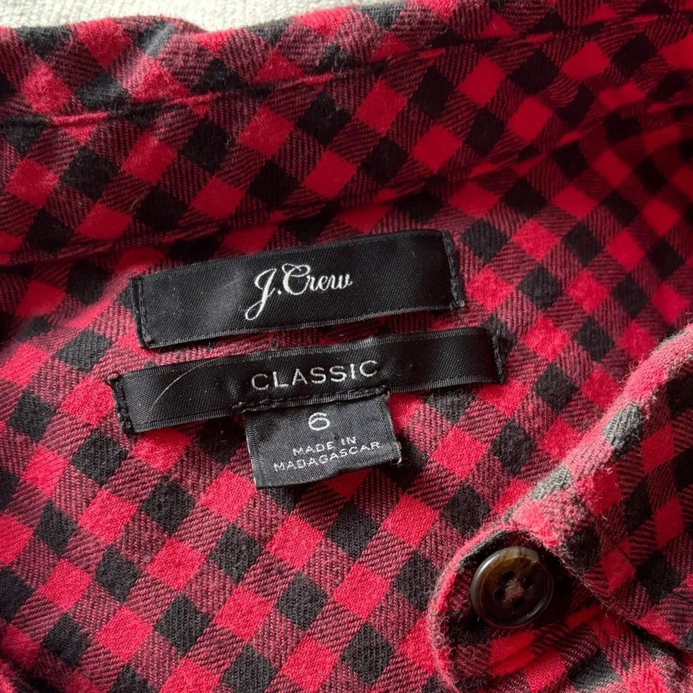 J. Crew Red and Black Checkered Button-Down Shirt - Picture 9 of 10